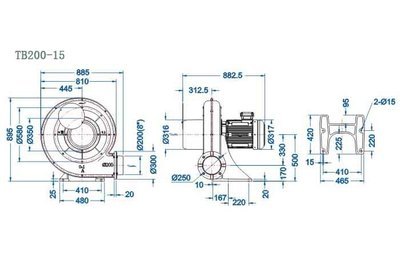 東莞全風(fēng)TB200-15工業(yè)送風(fēng)鼓風(fēng)機(jī) 高性?xún)r(jià)比大風(fēng)量解決方案